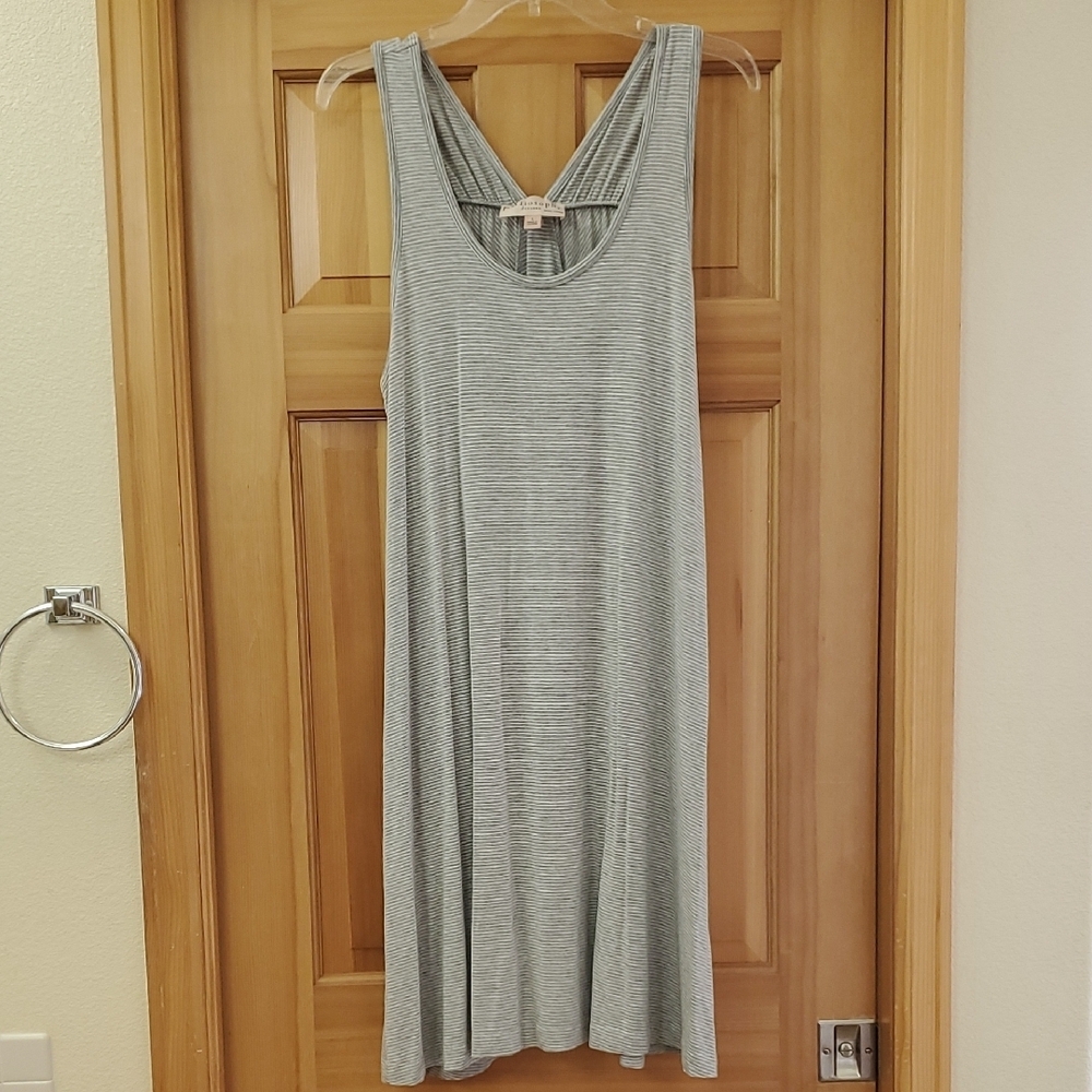 Philosophy Grey/white Striped Sleeveless Dress womens Sz L